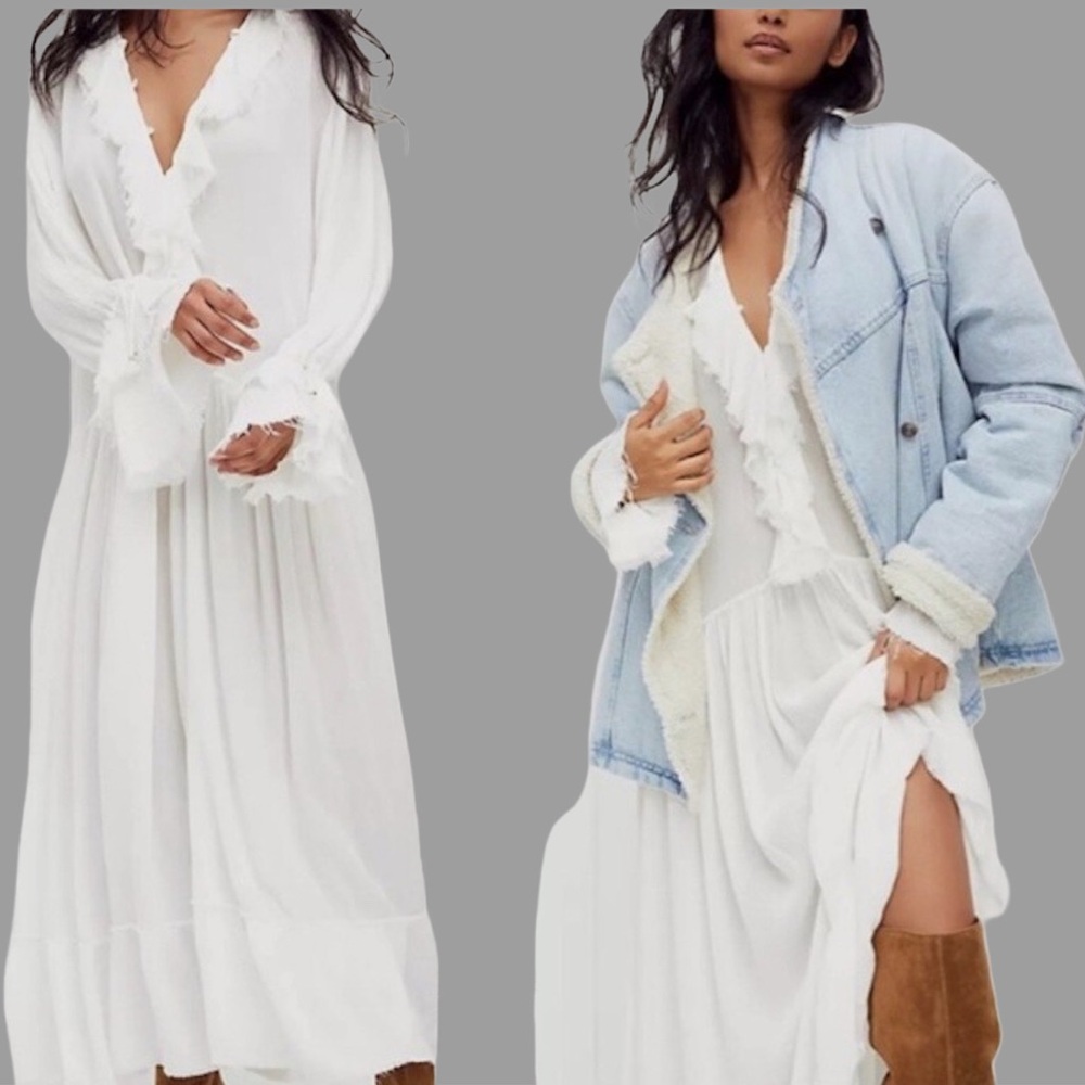 NEW FREE PEOPLE Sweet Darlin Maxi Dress l - Picture 3 of 6